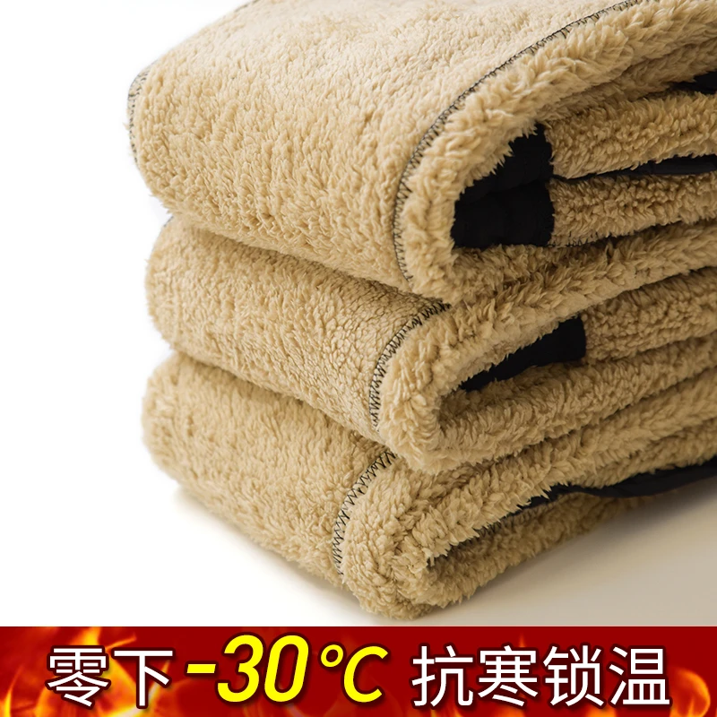 加绒加厚保暖休闲裤高腰外穿零下锁温冬季