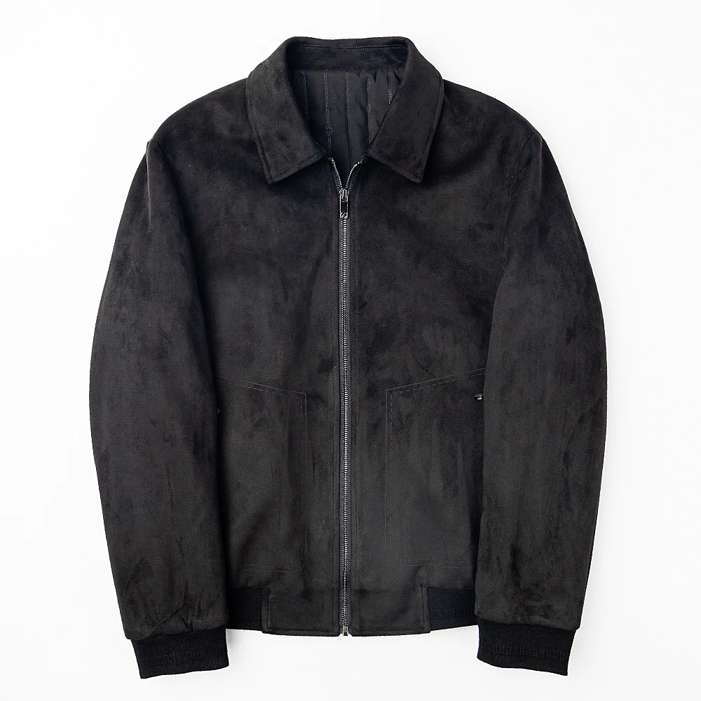 秋冬季防风御寒设计师款仿麂皮绒夹克外套(3659)