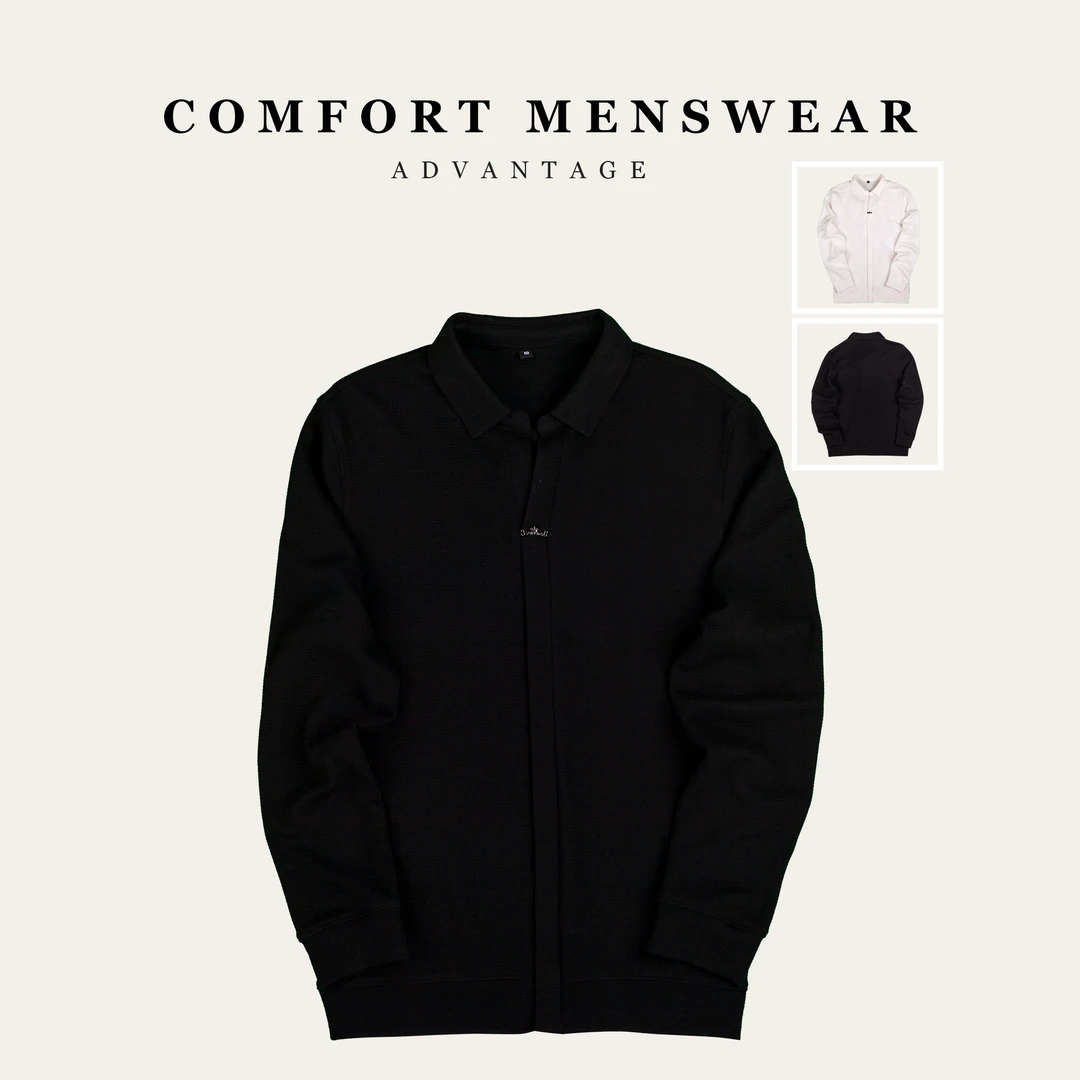 轻奢设计师同款！春秋新款休闲百搭长袖卫衣打底翻领长袖T恤(902)