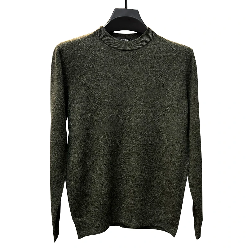 线下799！100%羊毛男士秋冬休闲圆领毛衣打底针织内搭线衫(888)