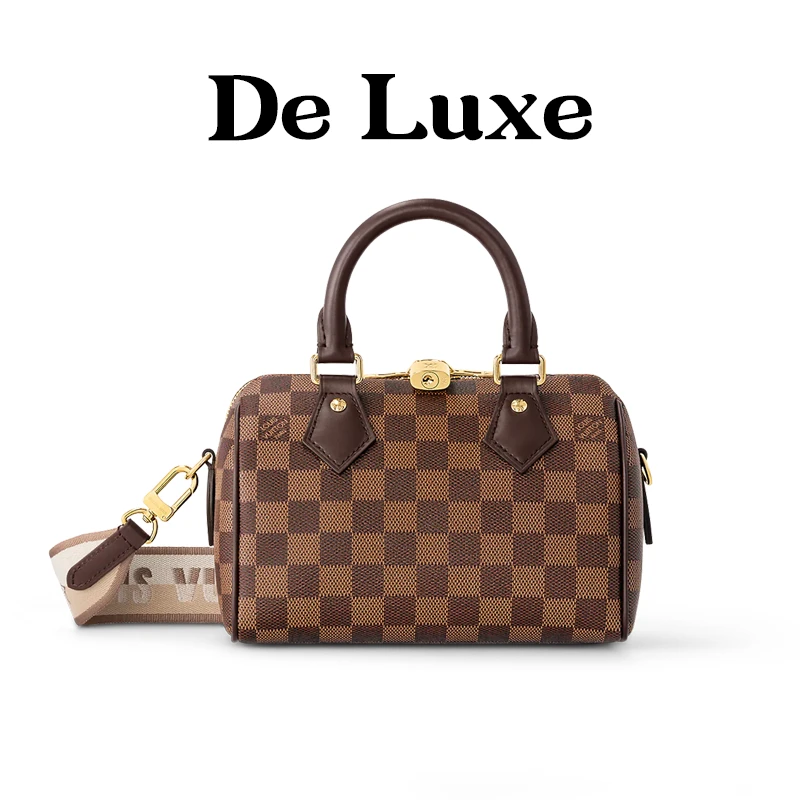 全新未使用 LouisVuitton/路易威登 新款speedy20棋盘格米色肩带