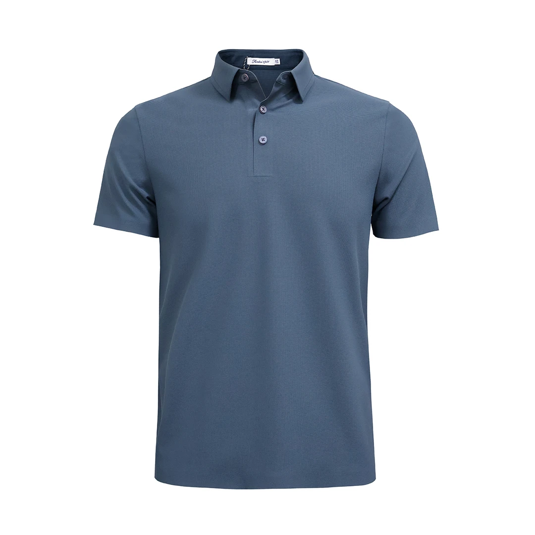 FORTEI/富鋌夏款舒适弹力翻领纯色男士短袖t恤12024206