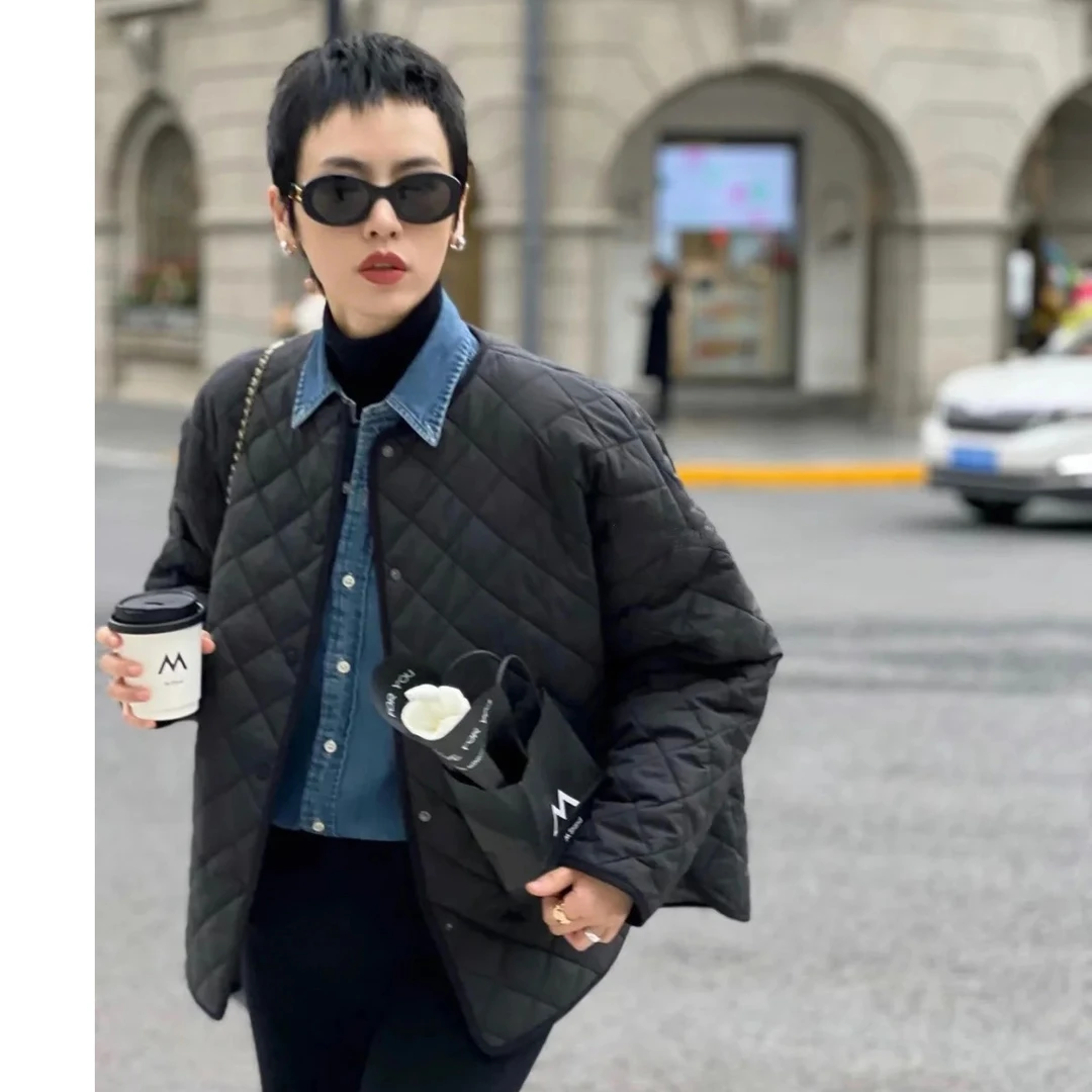 线下5500！菱格纹理棉服夹克百搭长袖秋冬保暖BBMF-1512