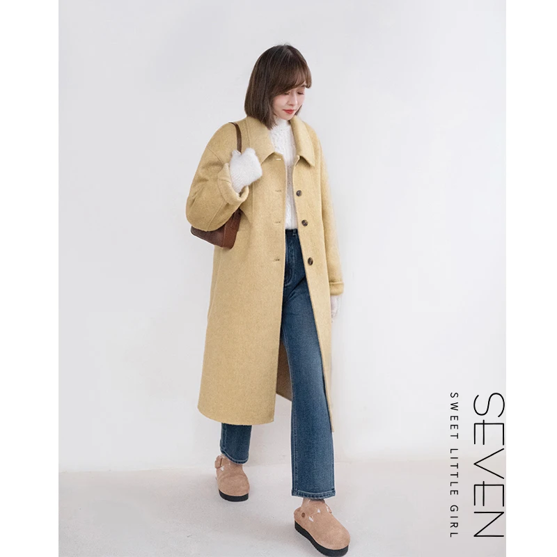 冬装上新③七七146小个子双面呢羊毛混纺大衣女装小美说只能干洗