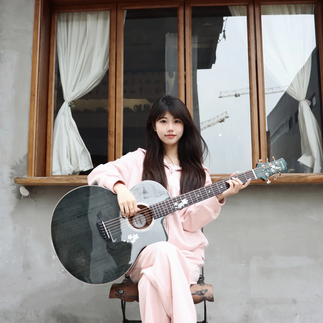 楚门落樱吉他原声单板品质民谣吉他高颜值初学者木吉他男女生情侣