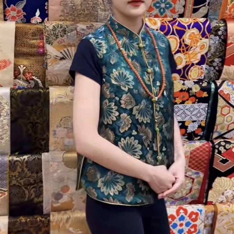 藏式马甲 墨绿马甲