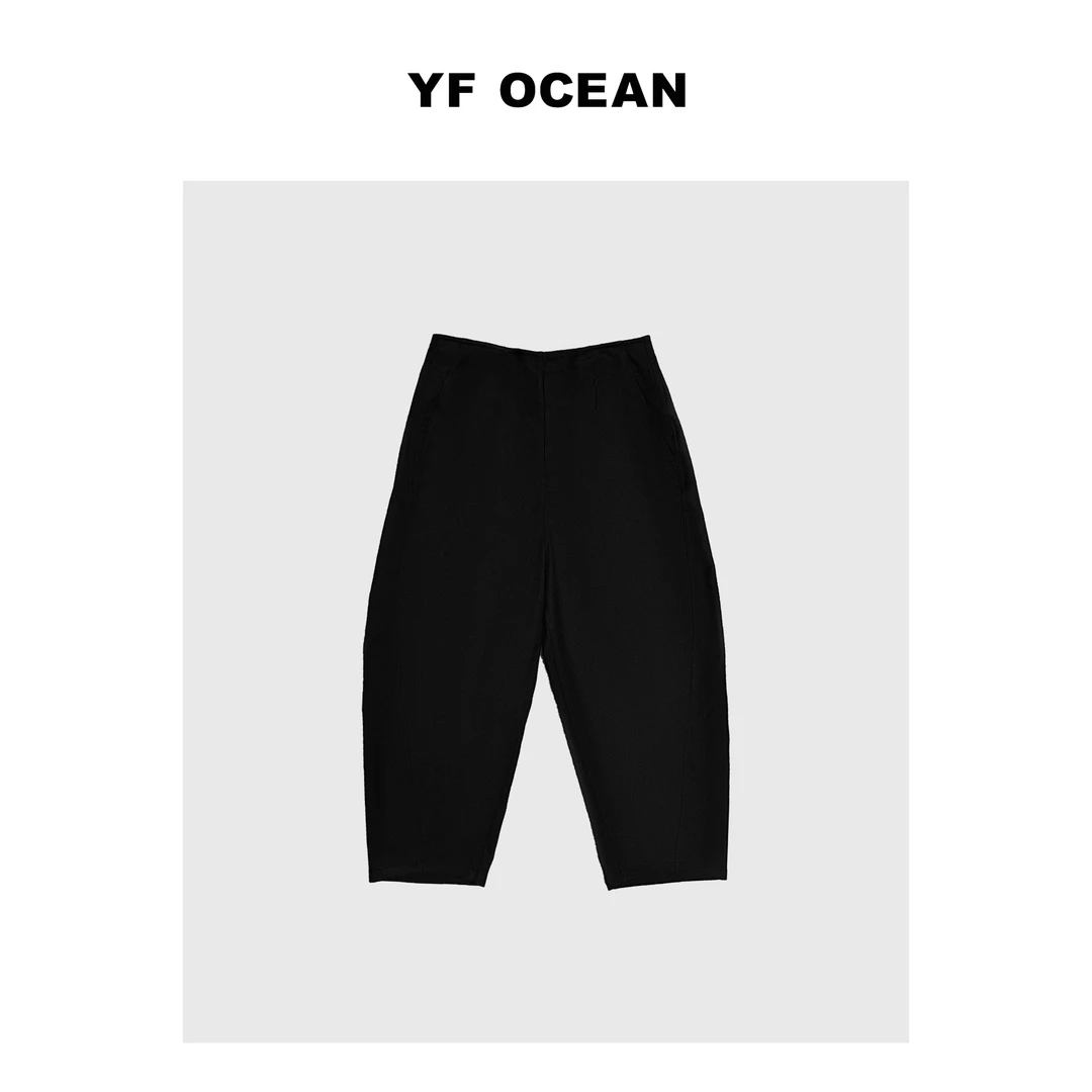 YOUNG FREE OCEAN2024推荐 山本极简镰刀九分休闲裤