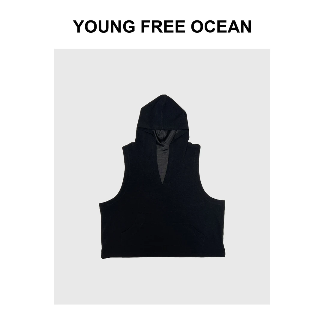 【 Y F 】推荐 2023夏款 连帽遮肉针织小背心