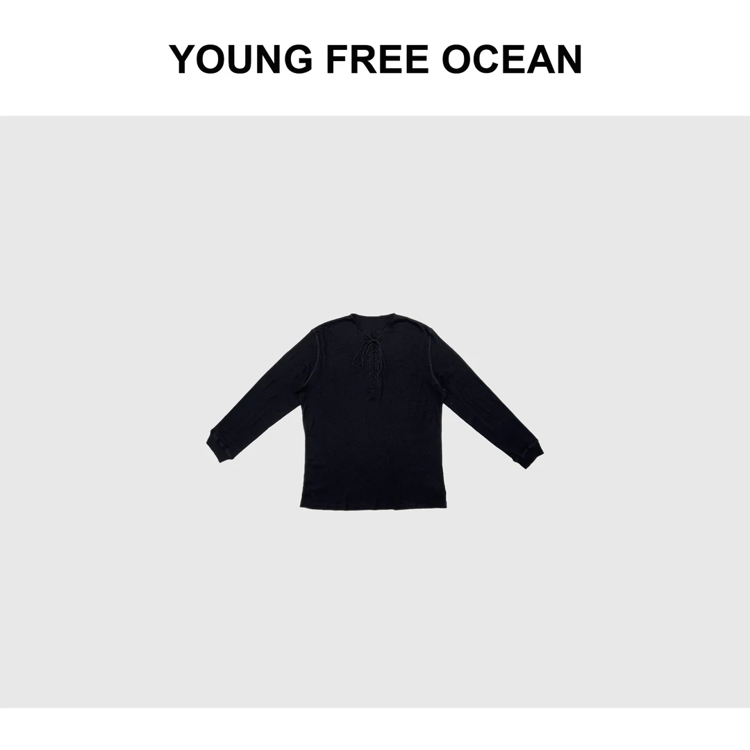 YOUNG FREE OCEAN2024秋款 领口系绳长袖T恤71760