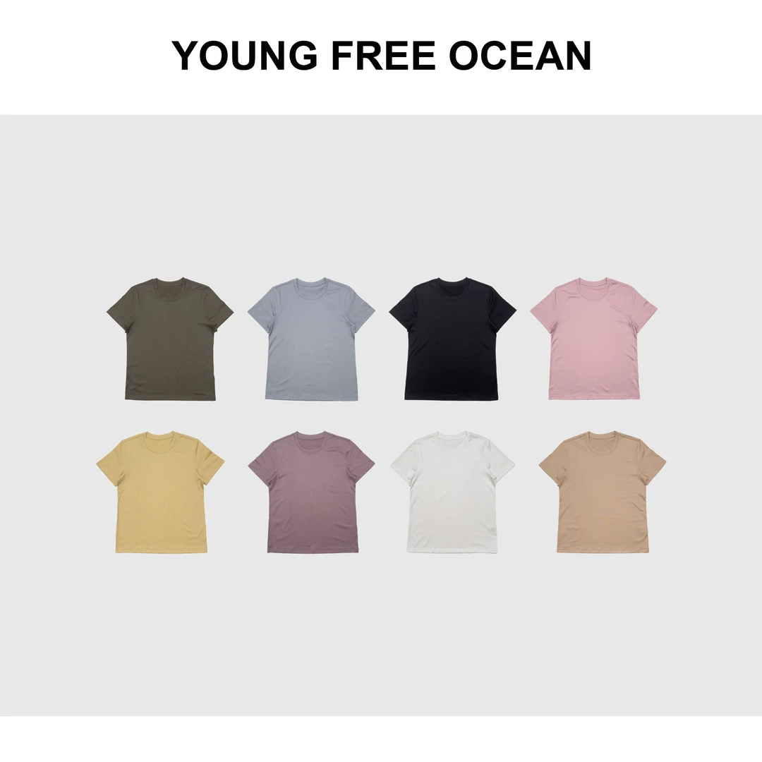 YOUNG FREE OCEAN2024春款 纯色棉柔速干圆领半袖T恤