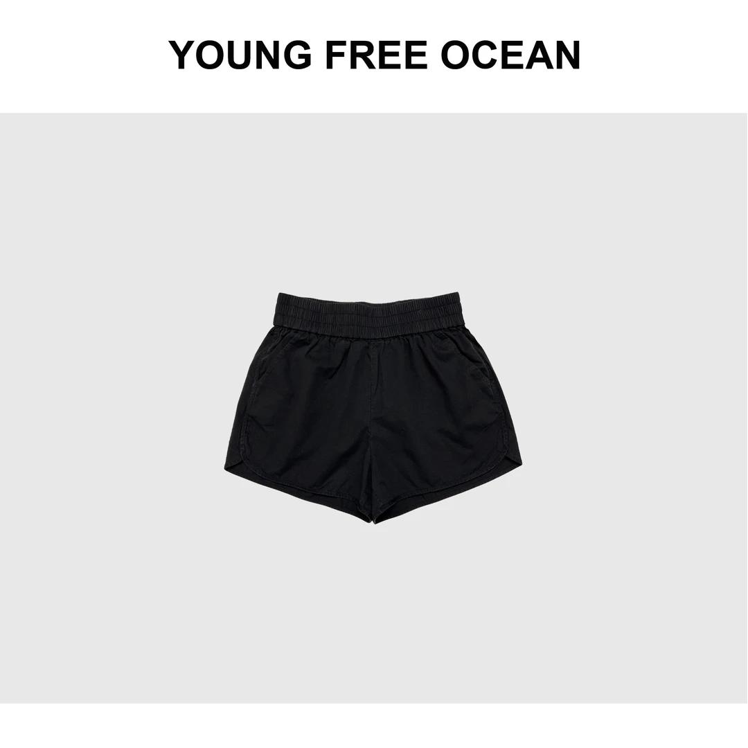 YOUNG FREE OCEAN2024春夏款 百搭显瘦水洗感松紧腰短裤