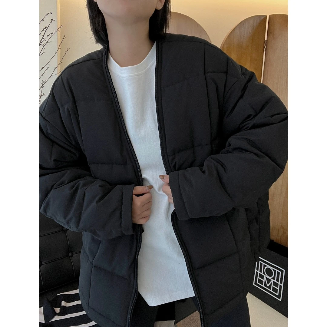 【 Y F 】推荐 2022冬款 穿上就会爱的高品质方块宽松版V领羽绒服