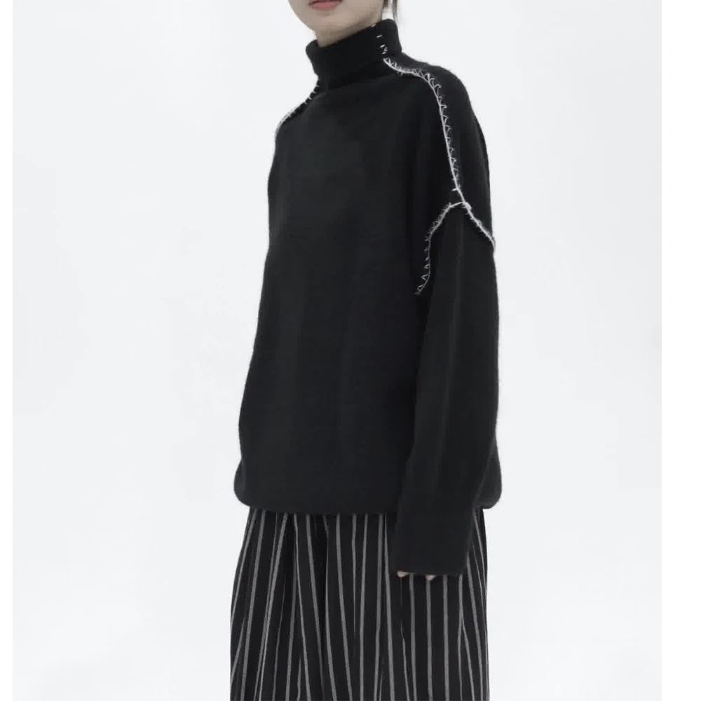 新品XFX山本暗黑女士宽松休闲加厚针织毛衣 2022新款秋冬外穿上衣