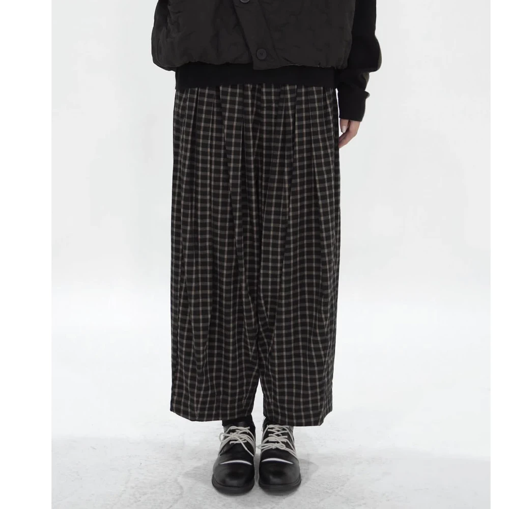 XFX九分裤男女灯笼裤潮牌复古设计休闲裤小个子宽松格子哈伦裤