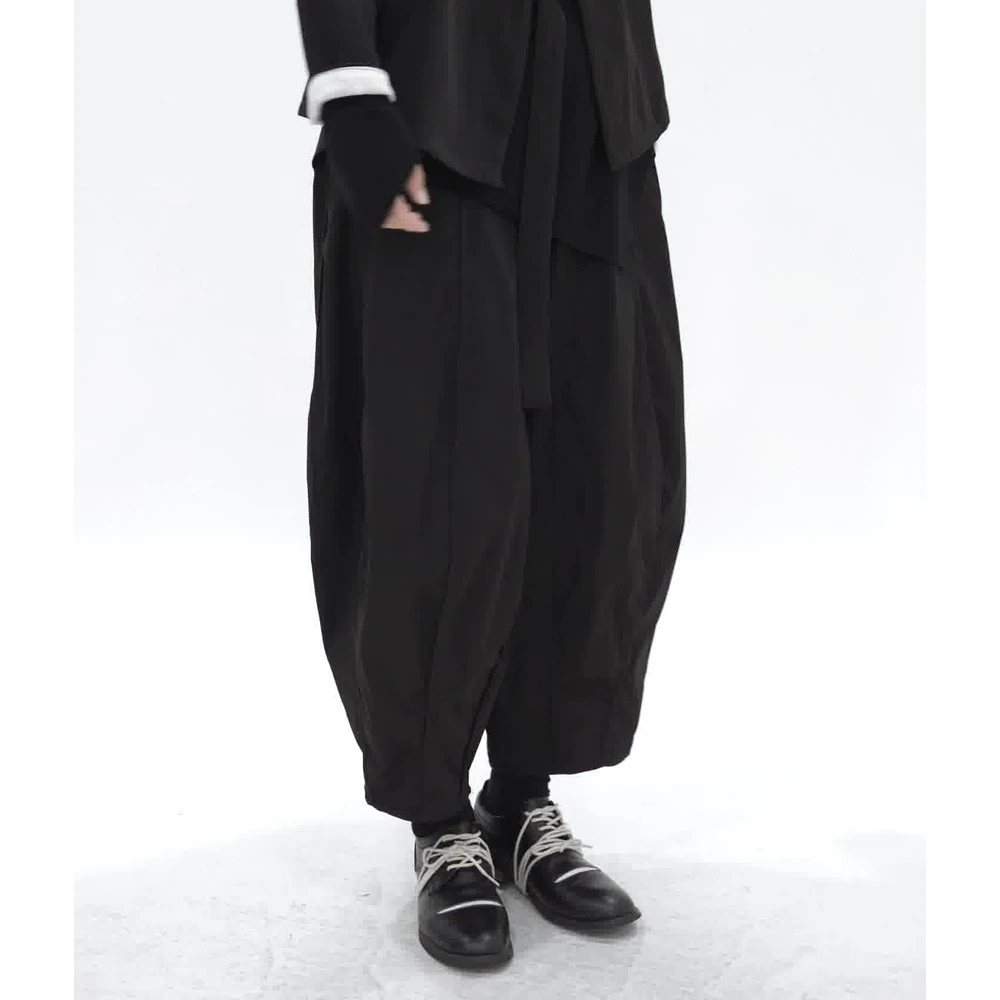 设计感小众山本暗黑风宽松九分气球裤女秋季新款个性高腰哈伦潮裤