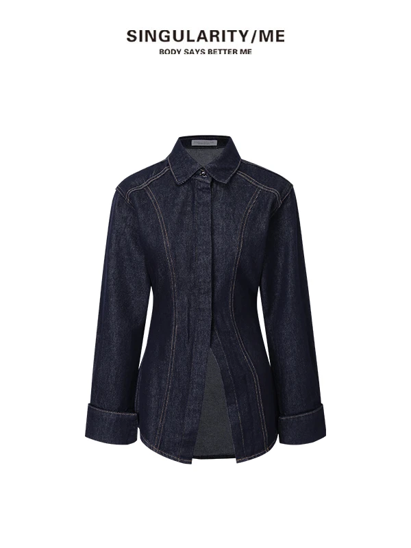 Singularity Me 50005【金玉腰】 摩登复古气质收腰牛仔外套