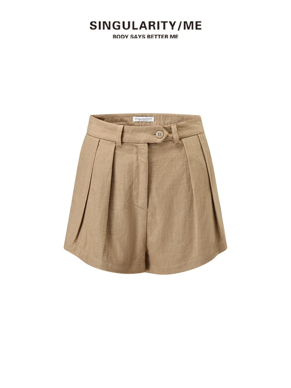 Singularity Me 6703 肌理感亚麻设计感休闲短裤