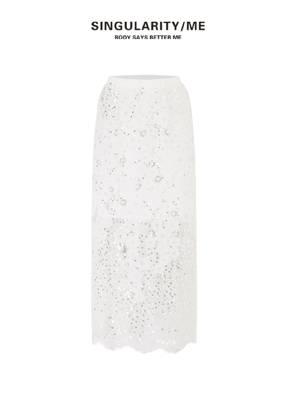 Singularity Me 6676【浮生蝶梦】气质珠片花朵公主裙半身裙