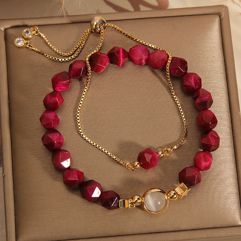 合金手链 手链网红小众轻奢高级感水晶串珠手串2件套冷淡风手环女