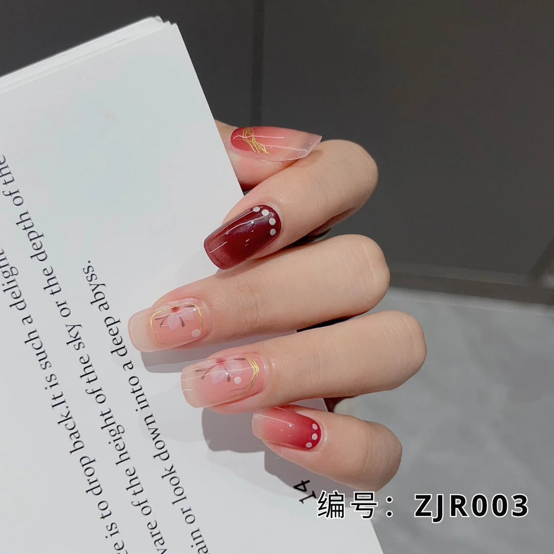 【烤灯变硬】003号～山茶花之恋 半固化凝胶美甲贴