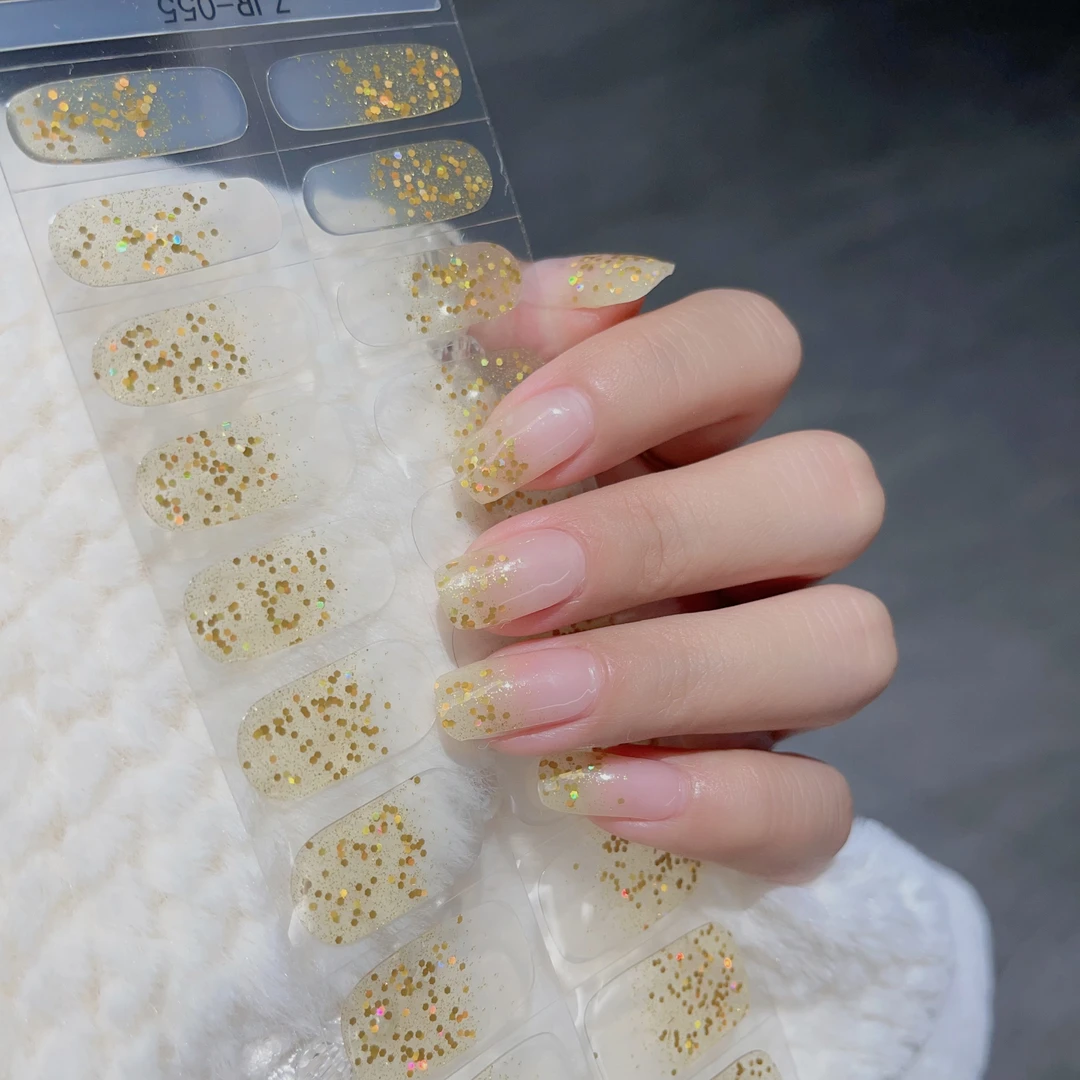 【烤灯变硬】爆闪流金055 半固化凝胶美甲贴