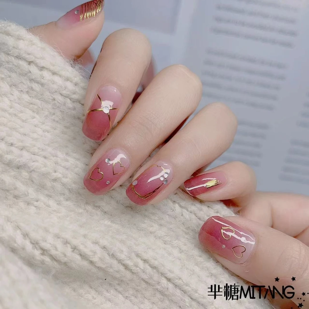 免烤灯】25号【乌梅紫酱】时尚气质防水22指美甲贴