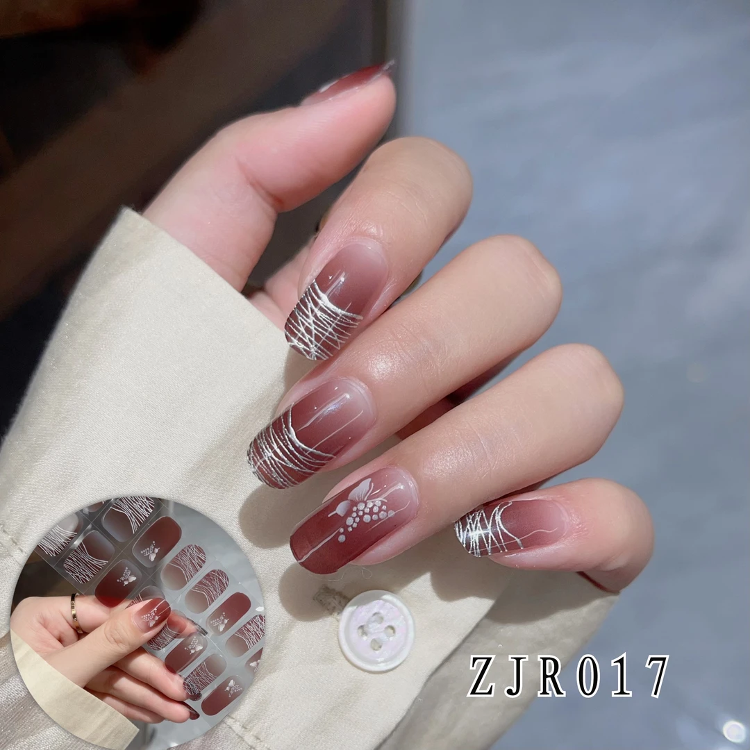【烤灯变硬】017号～焦糖玛奇朵 半固化凝胶美甲贴