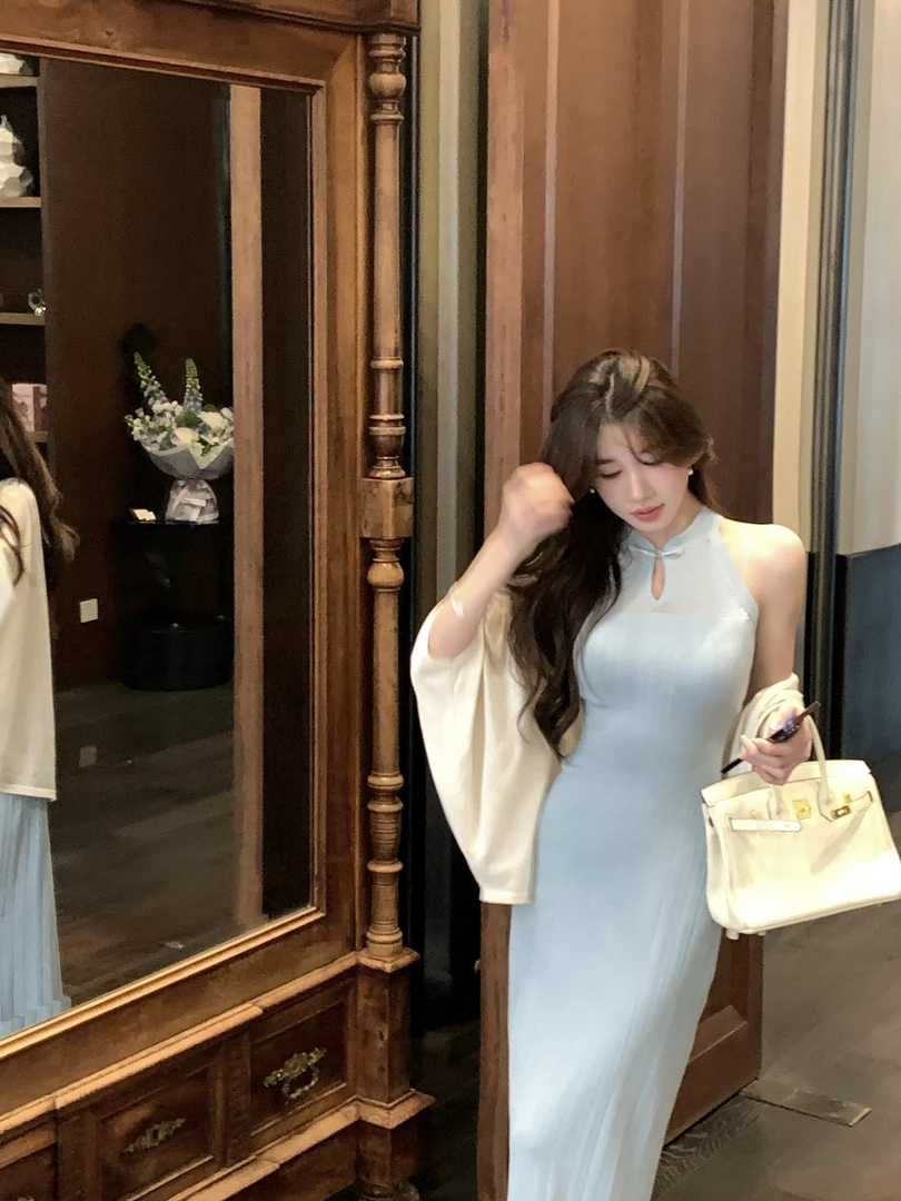 【湖泊松林】春季设计感气质百搭休闲纯色蝙蝠袖防晒开衫 8712