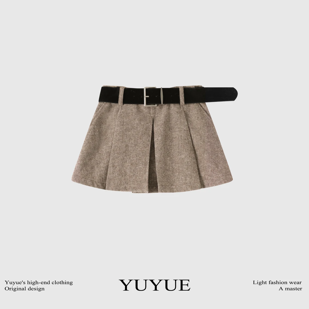 【米兰剧场】韩版时尚高腰百褶裙气质A字半裙休闲百搭短裙81642