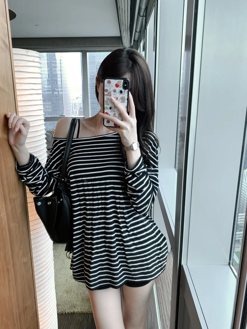 【微醺花语】休闲后背扭结开叉防晒罩衫百搭宽松纯色上衣T恤80986