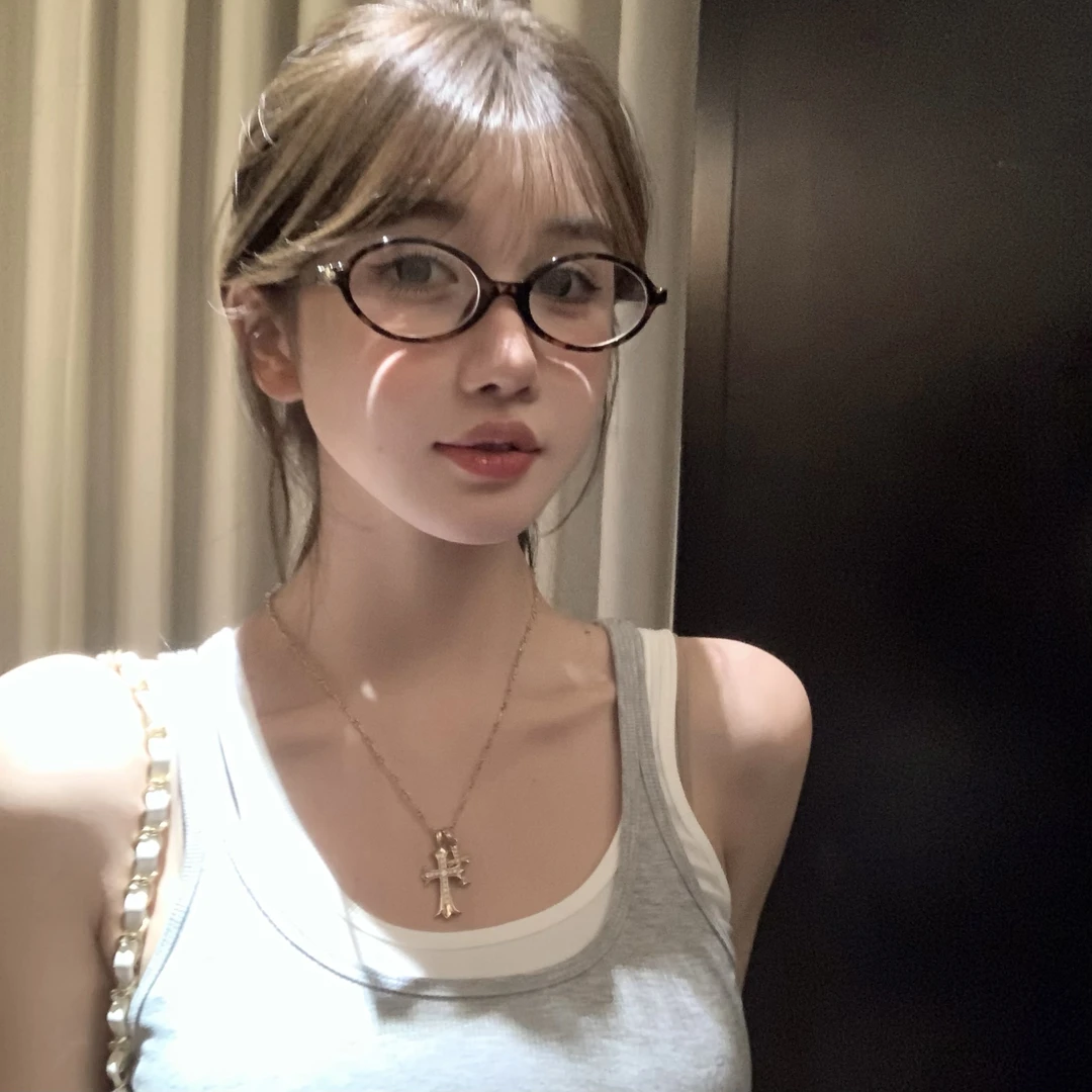 欧美风书呆子复古素颜玳瑁眼镜框女80662