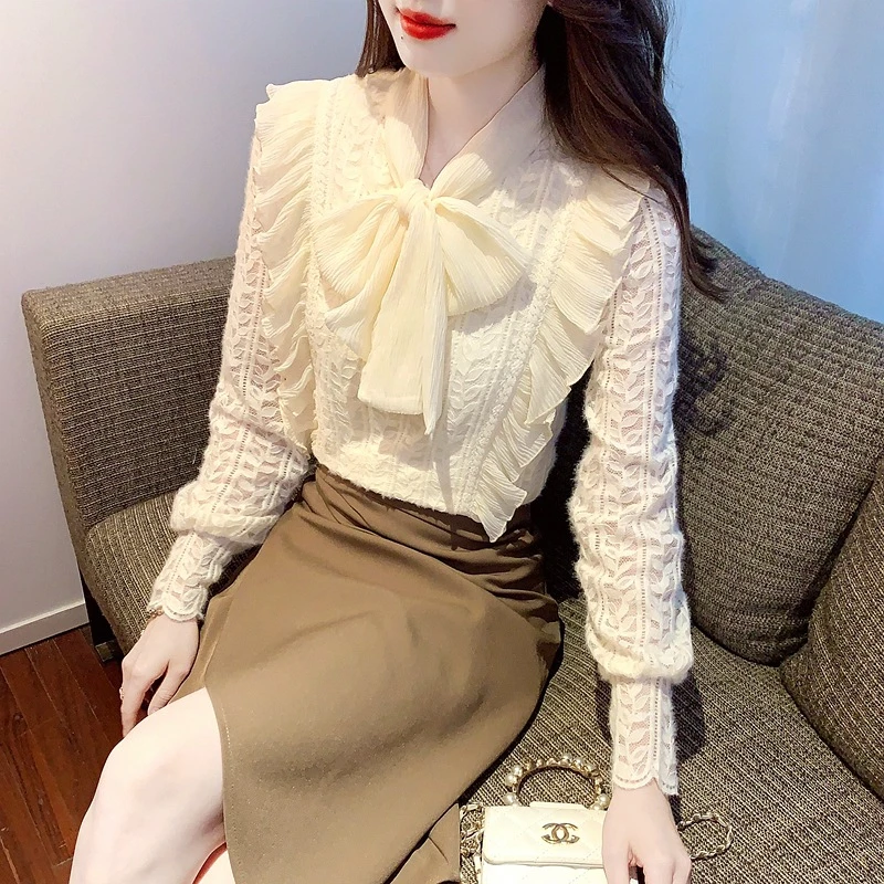 韩版长袖蕾丝打底衫女2024冬季新款时尚内搭洋气加绒加厚上小香风