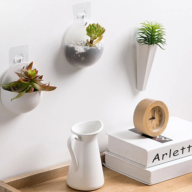 墙壁悬挂式插花瓶懒人塑料墙上挂墙绿萝居家水培壁挂花盆