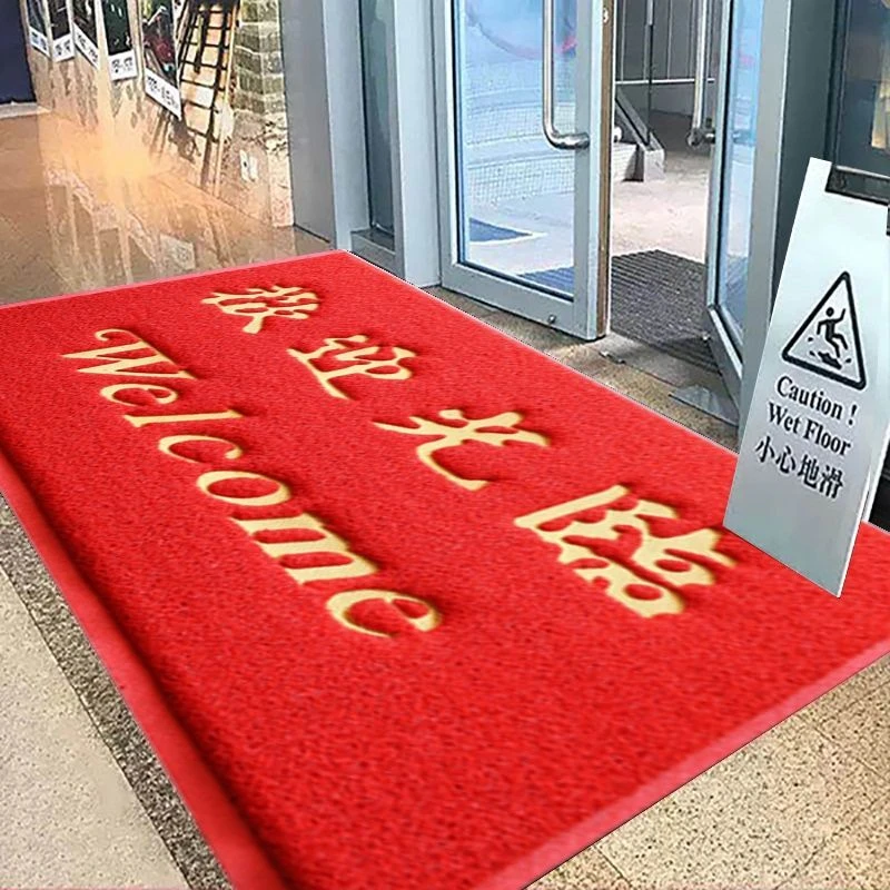 欢迎光临进门地毯迎宾门垫防滑吸水商铺酒店门口地垫红色商用脚垫