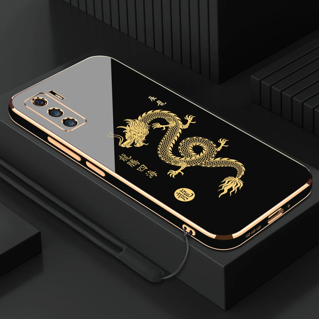 电镀龙腾四海适用VIVOiQOO5壳龙年新款iQOO5全包防摔保护套