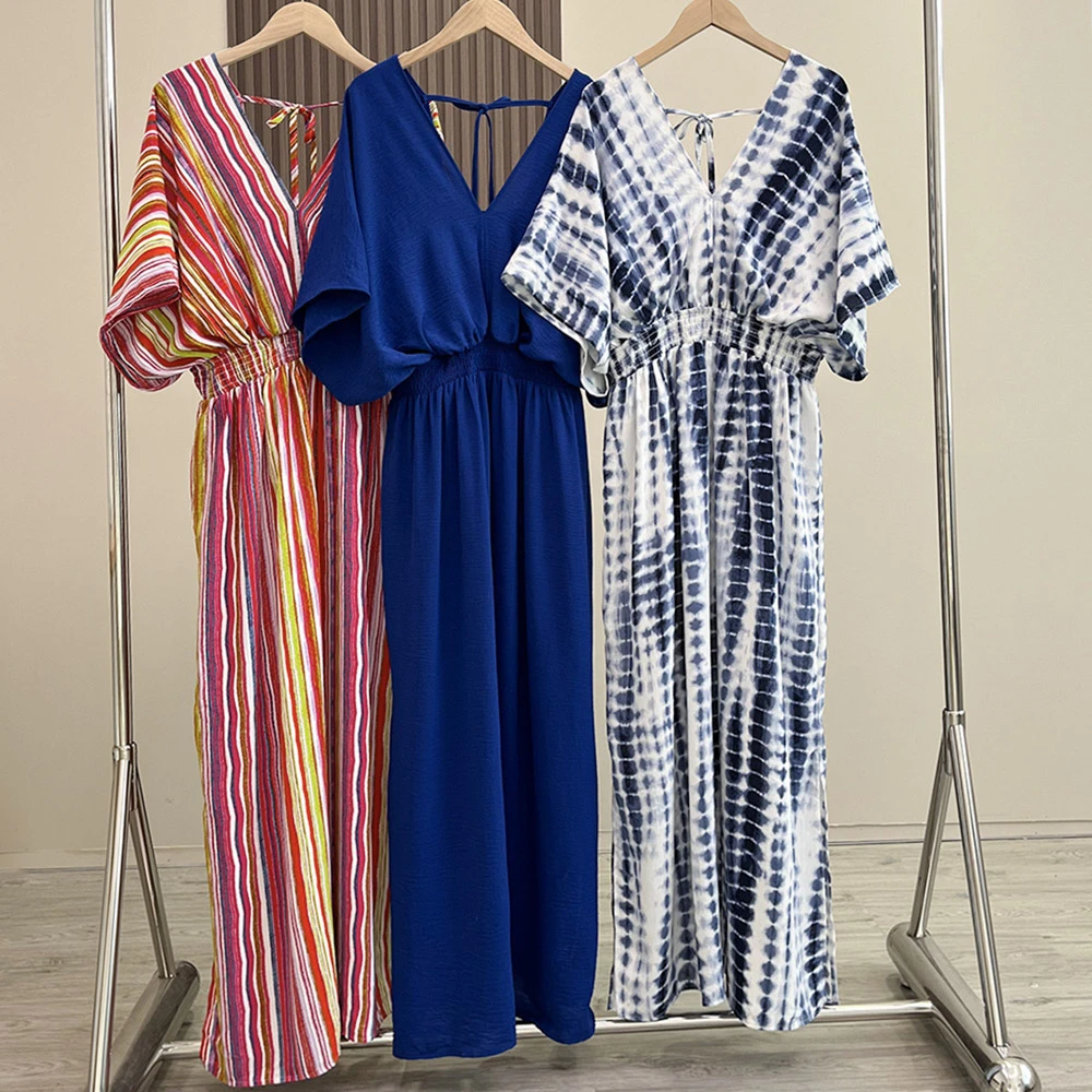 时尚百搭潮流长裙2024夏季大码胖MM遮肉显瘦收腰修身连衣裙