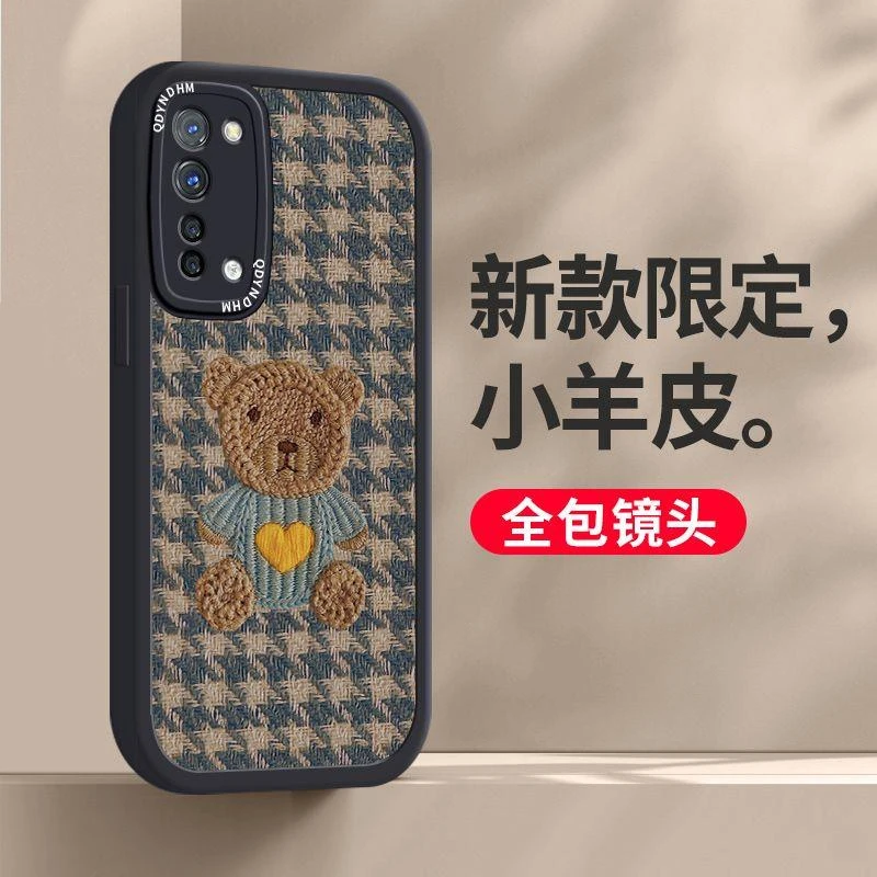 小羊皮毛衣熊OPPOReno3手机壳元气卡通防摔软硅胶全包保护套女士