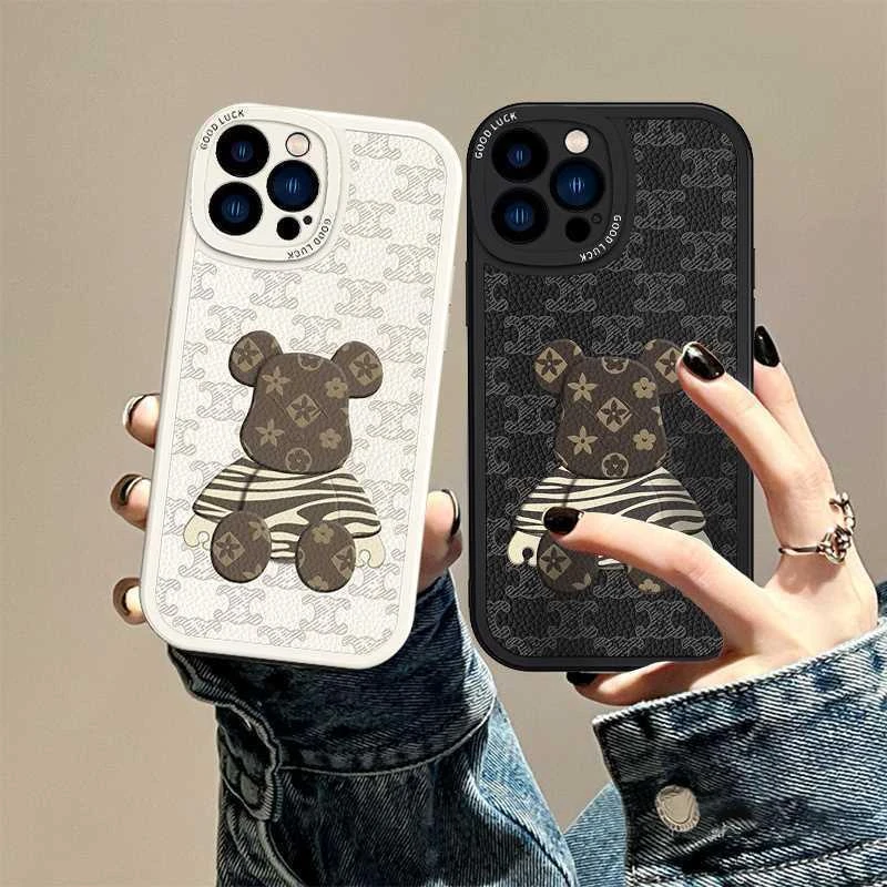 暴力熊iPhone14promax手机壳苹果15P情侣13潮牌12/11小羊皮XS软套