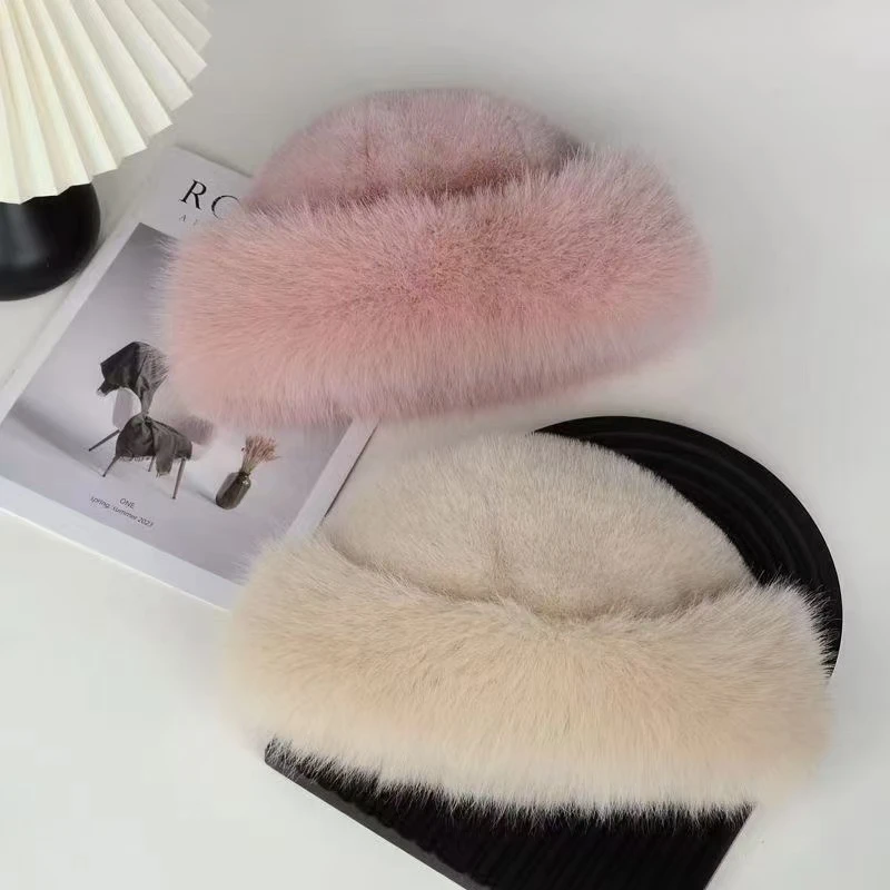 渔夫帽冬天女秋冬季百搭毛绒绒水桶冷帽子显脸小保暖时尚盆帽Wmt