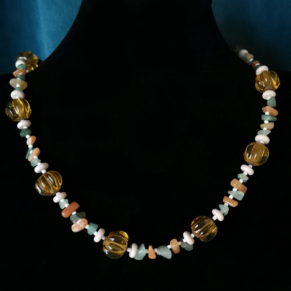 古法瓜楞琉璃大自然长链68cm项链[1408251-194]