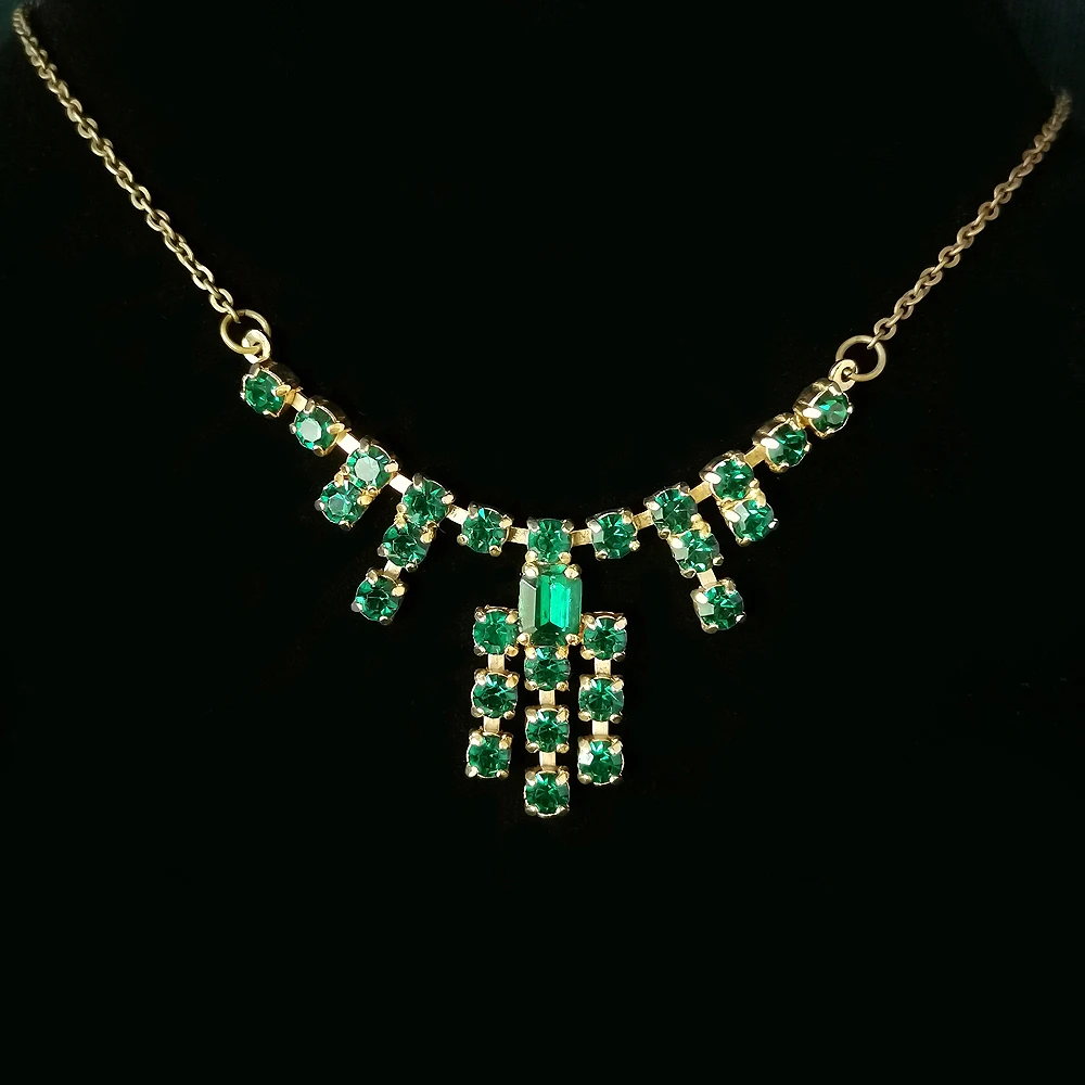 绿冰糖流苏40cm项链[2409131-036]