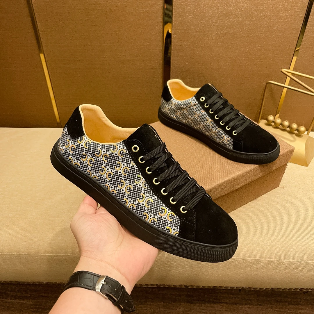 欧货新款轻奢反绒皮休闲板鞋高端男鞋舒适透气个性时尚百搭手工鞋