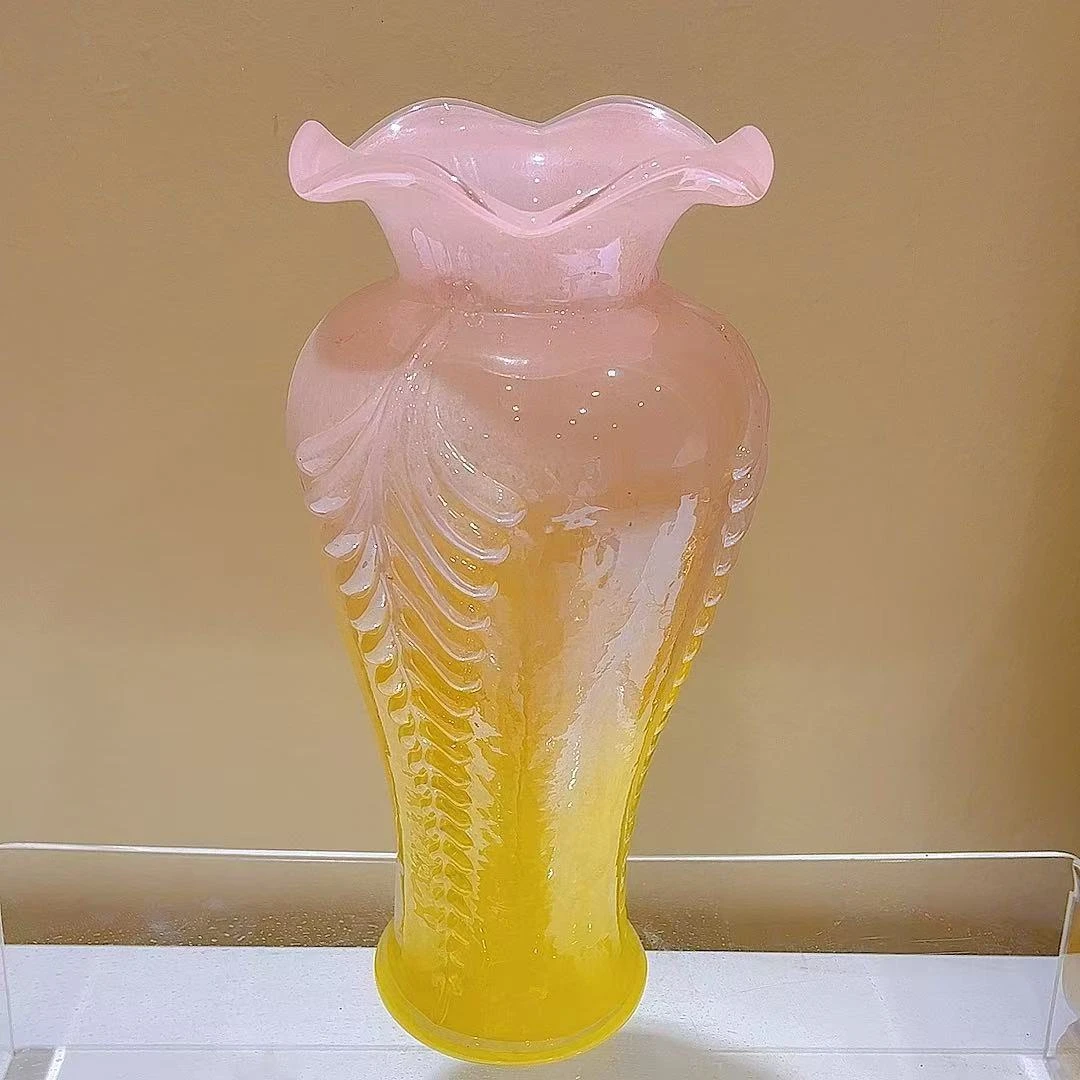 粉黄 美人琉璃花瓶