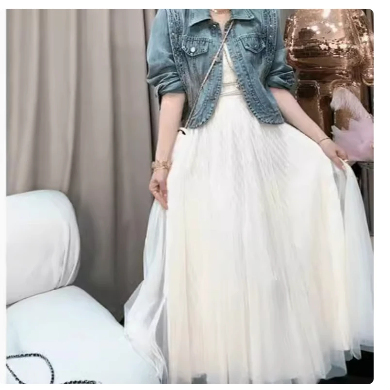 0391长款百褶裙蓬蓬百褶裙网纱裙