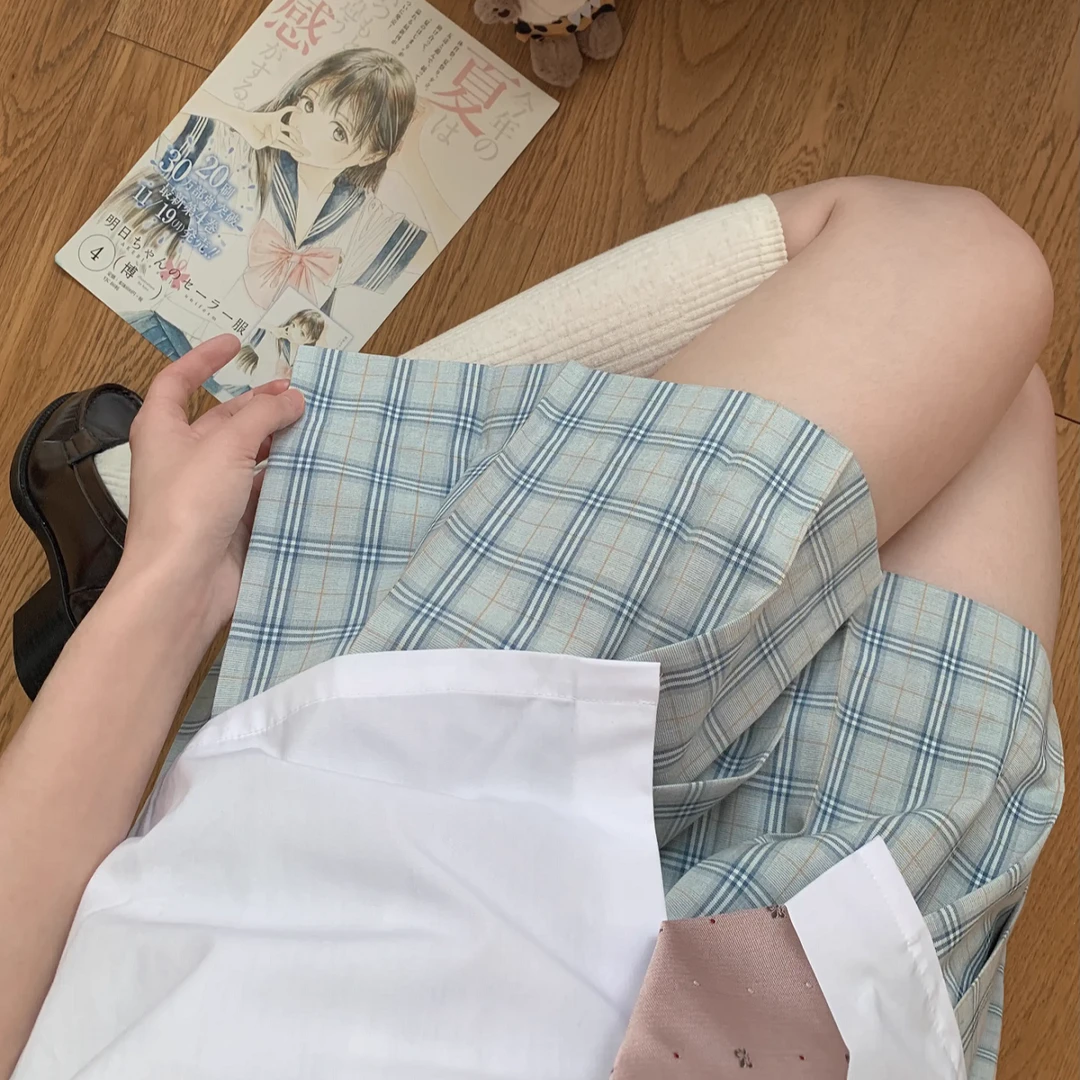 星星抱月球 jk制服格裙日系成品布/夏夏/tr学院风校供感半身裙女