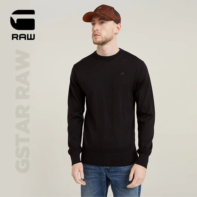 G-STAR RAW24秋季男士针织衫Premium Core新款男装毛衣保暖内搭上