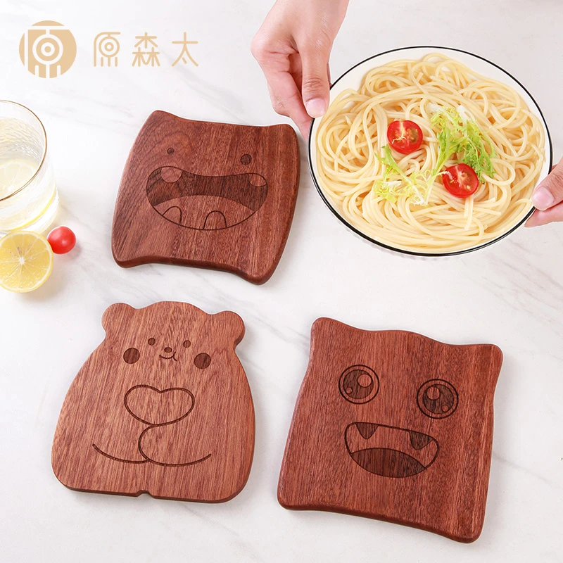 【粉丝专属】家用木质隔热垫套装餐桌卡通耐热防烫垫