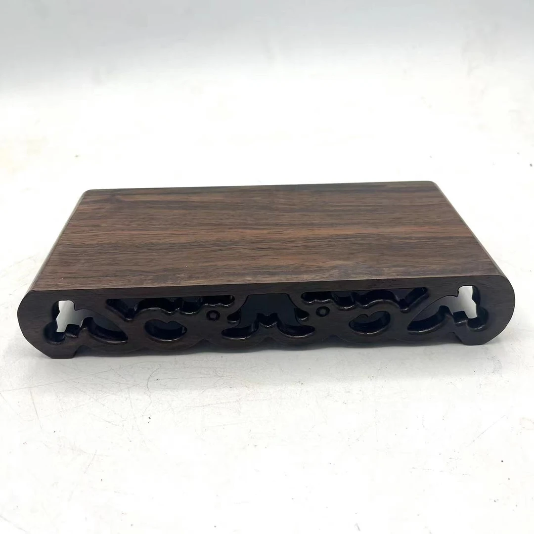 黑檀龙纹21书卷几工艺品奇石镂空底座尺寸：21.8*10.2*3.8【好就来】