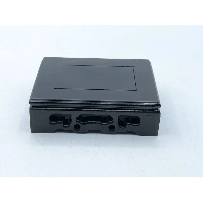 乌木12双龙小底座中式工艺壶承杯垫工艺品 尺寸(cm):12*9*3.5