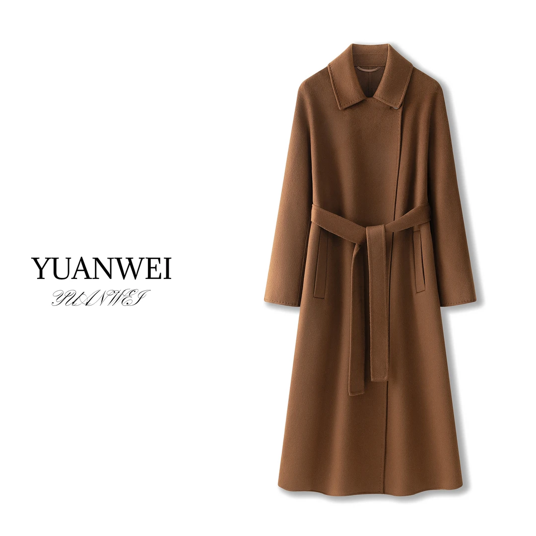元苿【专柜同款】经典一粒扣30%高端羊绒双面气质秋冬轻奢高贵大衣